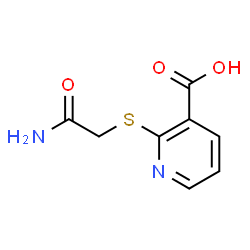 ChemSpider 2D Image | 2-[(2-amino-2-oxoethyl)thio]nicotinic acid | C8H8N2O3S
