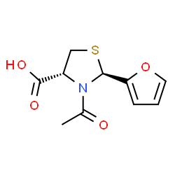 ChemSpider 2D Image | (2S,4R)-3-Acetyl-2-(2-furyl)-1,3-thiazolidine-4-carboxylic acid | C10H11NO4S