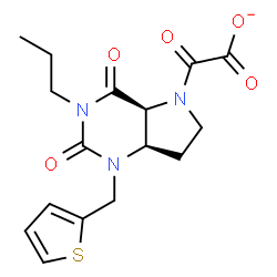 ChemSpider 2D Image | [(4aS,7aR)-2,4-Dioxo-3-propyl-1-(2-thienylmethyl)octahydro-5H-pyrrolo[3,2-d]pyrimidin-5-yl](oxo)acetate | C16H18N3O5S