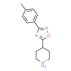 ChemSpider 2D Image | 4-[3-(4-Methylphenyl)-1,2,4-oxadiazol-5-yl]piperidinium | C14H18N3O