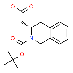ChemSpider 2D Image | [(3S)-2-{[(2-Methyl-2-propanyl)oxy]carbonyl}-1,2,3,4-tetrahydro-3-isoquinolinyl]acetate | C16H20NO4