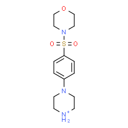ChemSpider 2D Image | 4-[4-(4-Morpholinylsulfonyl)phenyl]piperazin-1-ium | C14H22N3O3S