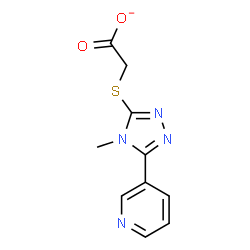 ChemSpider 2D Image | {[4-Methyl-5-(3-pyridinyl)-4H-1,2,4-triazol-3-yl]sulfanyl}acetate | C10H9N4O2S
