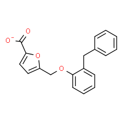 ChemSpider 2D Image | 5-[(2-Benzylphenoxy)methyl]-2-furoate | C19H15O4