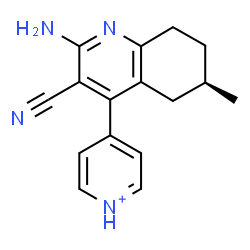ChemSpider 2D Image | 4-[(6R)-2-Amino-3-cyano-6-methyl-5,6,7,8-tetrahydro-4-quinolinyl]pyridinium | C16H17N4
