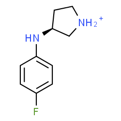 ChemSpider 2D Image | (3S)-3-[(4-Fluorophenyl)amino]pyrrolidinium | C10H14FN2