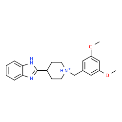 ChemSpider 2D Image | 4-(1H-Benzimidazol-2-yl)-1-(3,5-dimethoxybenzyl)piperidinium | C21H26N3O2