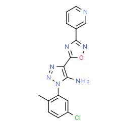 ChemSpider 2D Image | 1-(5-Chloro-2-methylphenyl)-4-[3-(3-pyridinyl)-1,2,4-oxadiazol-5-yl]-1H-1,2,3-triazol-5-amine | C16H12ClN7O