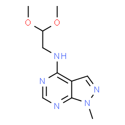 ChemSpider 2D Image | N-(2,2-Dimethoxyethyl)-1-methyl-1H-pyrazolo[3,4-d]pyrimidin-4-amine | C10H15N5O2