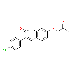 ChemSpider 2D Image | 3-(4-Chlorophenyl)-4-methyl-7-(2-oxopropoxy)-2H-chromen-2-one | C19H15ClO4