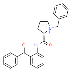 ChemSpider 2D Image | (2S)-2-[(2-Benzoylphenyl)carbamoyl]-1-benzylpyrrolidinium | C25H25N2O2