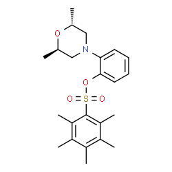 ChemSpider 2D Image | 2-[(2R,6R)-2,6-Dimethyl-4-morpholinyl]phenyl pentamethylbenzenesulfonate | C23H31NO4S