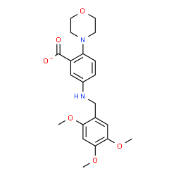 ChemSpider 2D Image | 2-(4-Morpholinyl)-5-[(2,4,5-trimethoxybenzyl)amino]benzoate | C21H25N2O6