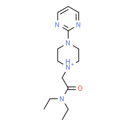 ChemSpider 2D Image | 1-[2-(Diethylamino)-2-oxoethyl]-4-(2-pyrimidinyl)piperazin-1-ium | C14H24N5O