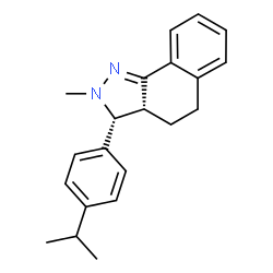 ChemSpider 2D Image | (3R,3aR)-3-(4-Isopropylphenyl)-2-methyl-3,3a,4,5-tetrahydro-2H-benzo[g]indazole | C21H24N2