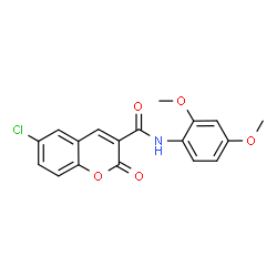 ChemSpider 2D Image | 6-Chloro-N-(2,4-dimethoxyphenyl)-2-oxo-2H-chromene-3-carboxamide | C18H14ClNO5