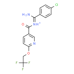 ChemSpider 2D Image | (Z)-Amino(4-chlorophenyl)-N-{[6-(2,2,2-trifluoroethoxy)-3-pyridinyl]carbonyl}methaniminium | C15H12ClF3N3O2