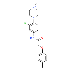 ChemSpider 2D Image | 4-(2-Chloro-4-{[(4-methylphenoxy)acetyl]amino}phenyl)-1-methylpiperazin-1-ium | C20H25ClN3O2