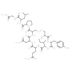 ChemSpider 2D Image | 1-{[19-Amino-7-(2-amino-2-oxoethyl)-10-(3-amino-3-oxopropyl)-13-sec-butyl-16-(4-hydroxybenzyl)-6,9,12,15,18-pentaoxo-1,2-dithia-5,8,11,14,17-pentaazacycloicosan-4-yl]carbonyl}prolylleucylglycinamide | C43H66N12O12S2