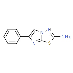 ChemSpider 2D Image | 6-Phenylimidazo[2,1-b][1,3,4]thiadiazol-2-amine | C10H8N4S
