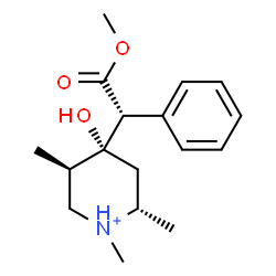 ChemSpider 2D Image | (2S,4R,5R)-4-Hydroxy-4-[(1R)-2-methoxy-2-oxo-1-phenylethyl]-1,2,5-trimethylpiperidinium | C17H26NO3