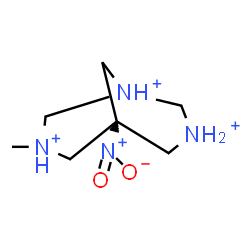 ChemSpider 2D Image | (5R)-3-Methyl-5-nitro-1,3,7-triazoniabicyclo[3.3.1]nonane | C7H17N4O2
