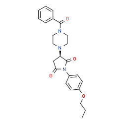 ChemSpider 2D Image | (3R)-3-(4-Benzoyl-1-piperazinyl)-1-(4-propoxyphenyl)-2,5-pyrrolidinedione | C24H27N3O4