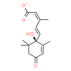 ChemSpider 2D Image | (2Z,4E)-5-[(1R)-1-Hydroxy-2,6,6-trimethyl-4-oxo-2-cyclohexen-1-yl]-3-methyl-2,4-pentadienoate | C15H19O4