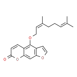 ChemSpider 2D Image | 4-{[(2Z)-3,7-Dimethyl-2,6-octadien-1-yl]oxy}-7H-furo[3,2-g]chromen-7-one | C21H22O4