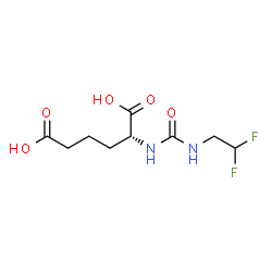 ChemSpider 2D Image | (2R)-2-{[(2,2-Difluoroethyl)carbamoyl]amino}hexanedioic acid | C9H14F2N2O5