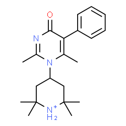 ChemSpider 2D Image | 4-(2,6-Dimethyl-4-oxo-5-phenyl-1(4H)-pyrimidinyl)-2,2,6,6-tetramethylpiperidinium | C21H30N3O