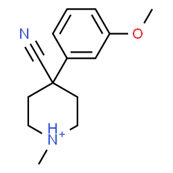 ChemSpider 2D Image | 4-Cyano-4-(3-methoxyphenyl)-1-methylpiperidinium | C14H19N2O