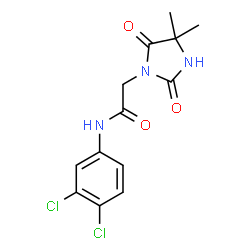 ChemSpider 2D Image | N-(3,4-Dichlorophenyl)-2-(4,4-dimethyl-2,5-dioxo-1-imidazolidinyl)acetamide | C13H13Cl2N3O3