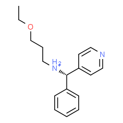 ChemSpider 2D Image | 3-Ethoxy-N-[(S)-phenyl(4-pyridinyl)methyl]-1-propanaminium | C17H23N2O