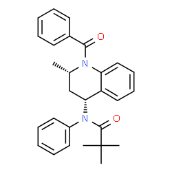 ChemSpider 2D Image | N-[(2S,4R)-1-Benzoyl-2-methyl-1,2,3,4-tetrahydro-4-quinolinyl]-2,2-dimethyl-N-phenylpropanamide | C28H30N2O2