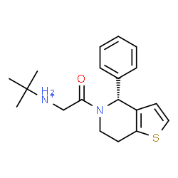 ChemSpider 2D Image | 2-Methyl-N-{2-oxo-2-[(4R)-4-phenyl-6,7-dihydrothieno[3,2-c]pyridin-5(4H)-yl]ethyl}-2-propanaminium | C19H25N2OS