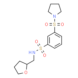 ChemSpider 2D Image | 3-(1-Pyrrolidinylsulfonyl)-N-(tetrahydro-2-furanylmethyl)benzenesulfonamide | C15H22N2O5S2