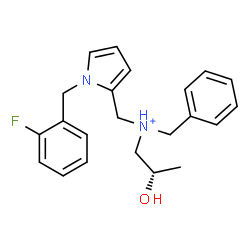 ChemSpider 2D Image | (2S)-N-Benzyl-N-{[1-(2-fluorobenzyl)-1H-pyrrol-2-yl]methyl}-2-hydroxy-1-propanaminium | C22H26FN2O
