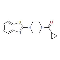 ChemSpider 2D Image | [4-(2-Benzothiazolyl)-1-piperazinyl]cyclopropylmethanone | C15H17N3OS