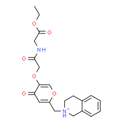 ChemSpider 2D Image | Ethyl N-({[6-(3,4-dihydro-2(1H)-isoquinoliniumylmethyl)-4-oxo-4H-pyran-3-yl]oxy}acetyl)glycinate | C21H25N2O6