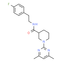 ChemSpider 2D Image | 1-(4,6-Dimethyl-2-pyrimidinyl)-N-[2-(4-fluorophenyl)ethyl]-3-piperidinecarboxamide | C20H25FN4O