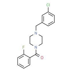 ChemSpider 2D Image | [4-(3-Chlorobenzyl)-1-piperazinyl](2-fluorophenyl)methanone | C18H18ClFN2O