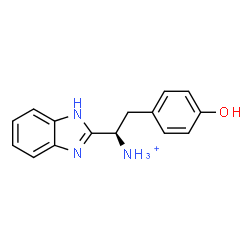 ChemSpider 2D Image | (1R)-1-(1H-Benzimidazol-2-yl)-2-(4-hydroxyphenyl)ethanaminium | C15H16N3O