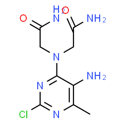 ChemSpider 2D Image | 2,2'-[(5-Amino-2-chloro-6-methyl-4-pyrimidinyl)imino]diacetamide | C9H13ClN6O2