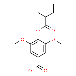 ChemSpider 2D Image | 4-[(2-Ethylbutanoyl)oxy]-3,5-dimethoxybenzoate | C15H19O6