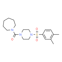 ChemSpider 2D Image | 1-Azepanyl{4-[(3,4-dimethylphenyl)sulfonyl]-1-piperazinyl}methanone | C19H29N3O3S