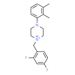 ChemSpider 2D Image | 1-(2,4-Difluorobenzyl)-4-(2,3-dimethylphenyl)piperazin-1-ium | C19H23F2N2