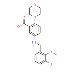 ChemSpider 2D Image | 5-[(2,3-Dimethoxybenzyl)amino]-2-(4-morpholinyl)benzoate | C20H23N2O5