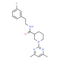 ChemSpider 2D Image | 1-(4,6-Dimethyl-2-pyrimidinyl)-N-[2-(3-fluorophenyl)ethyl]-3-piperidinecarboxamide | C20H25FN4O