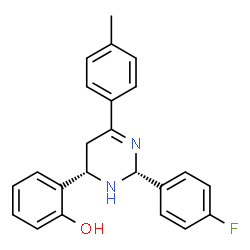 ChemSpider 2D Image | 2-[(2R,4S)-2-(4-Fluorophenyl)-6-(4-methylphenyl)-2,3,4,5-tetrahydro-4-pyrimidinyl]phenol | C23H21FN2O